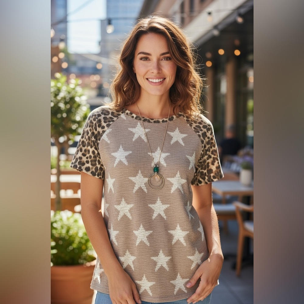 BiBi STAR ANIMAL PRINT T-SHIRT
